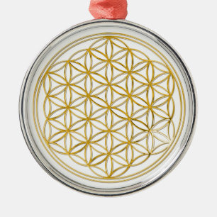 BLUME DES LEBENS - gold Silbernes Ornament