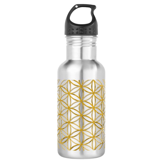BLUME DES LEBENS - Gold Trinkflasche (Vorderseite)