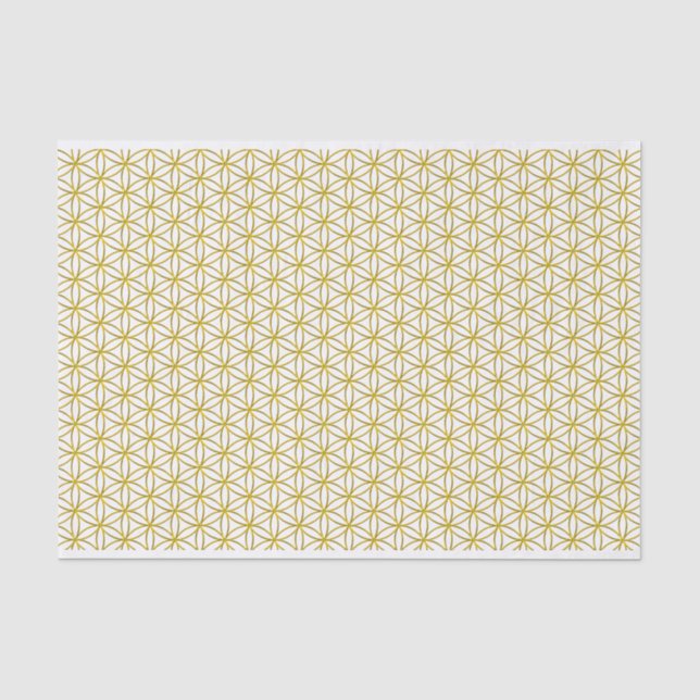 Blume des Lebens - Goldmuster + Ihr backgr. Seidenpapier (Vorderseite)