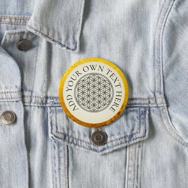 BLUME DES LEBENS - goldschwarz Button (Beispiel)