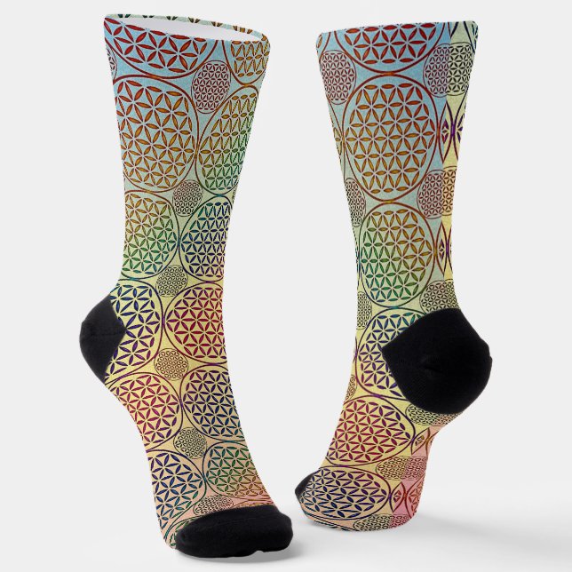 BLUME DES LEBENS - Grunge Muster 1 Socken (Gewinkelt)