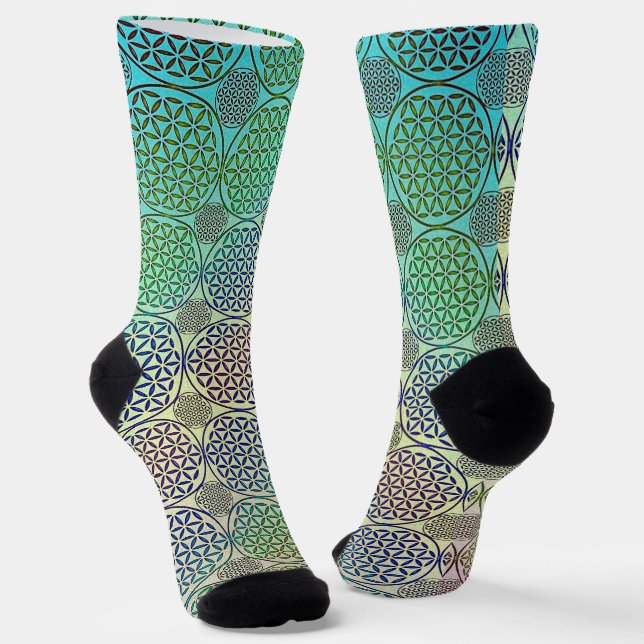 BLUME DES LEBENS - Grunge Muster 2 Socken (Gewinkelt)
