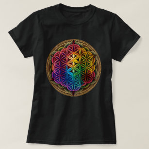 Blume des Lebens Heilige Geometrie Chakra Meditati T-Shirt