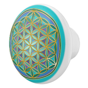 BLUME DES LEBENS - Heilige Geometrie Design 1 Keramikknauf