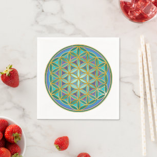 BLUME DES LEBENS - Heilige Geometrie Design 1 Serviette