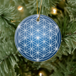 Blume des Lebens Heilige Geometrie formt Samen des Keramik Ornament