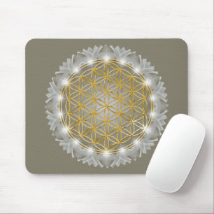 BLUME DES LEBENS - Heilige Geometrie Licht 1 Mousepad