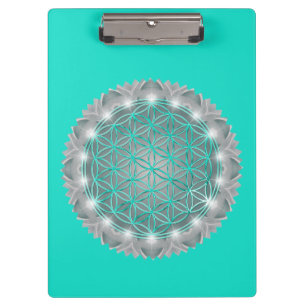BLUME DES LEBENS - Heilige Geometrie Licht 2 Klemmbrett
