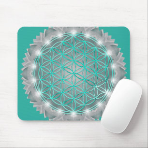 BLUME DES LEBENS - Heilige Geometrie Licht 2 Mousepad