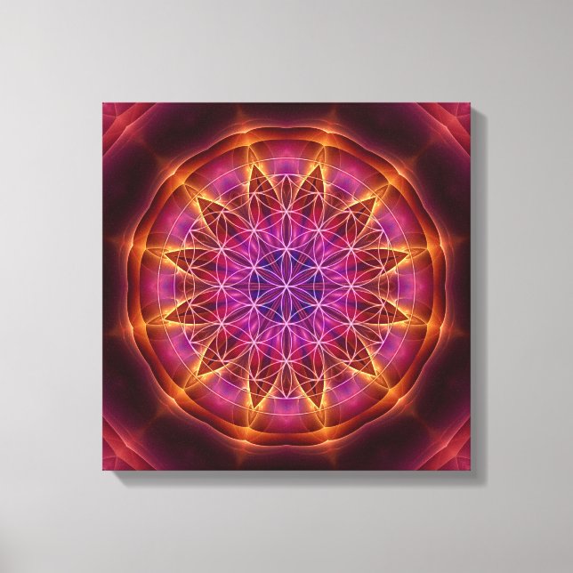 "Blume des Lebens", "heilige Geometrie", Mandala,  Leinwanddruck (Vorderseite)