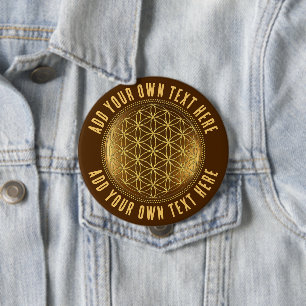 BLUME DES LEBENS - Heilige Geometrie Medaillon 1 Button