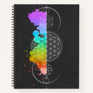 Blume des Lebens - Heilige Geometrie - Mond - Note Notizbuch