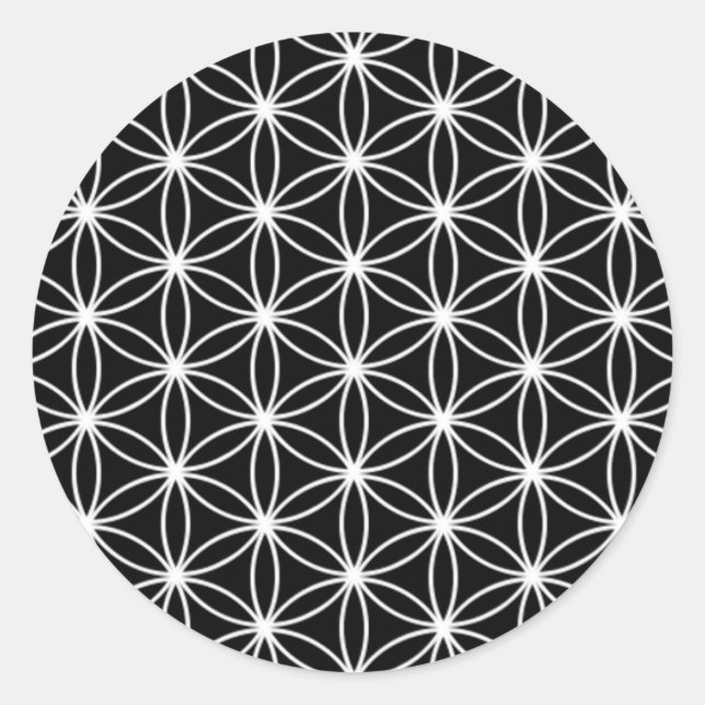 Blume des Lebens Heilige Geometrie Runder Aufkleber (Vorderseite)