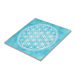 BLUME DES LEBENS - Heilige Geometrie Symbol Kontur Fliese