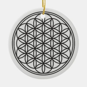 BLUME DES LEBENS - Heilige Geometrie Symbol Kontur Keramik Ornament