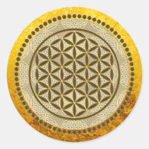 BLUME DES LEBENS - Heilige Geometrie Symbol Kunst Runder Aufkleber