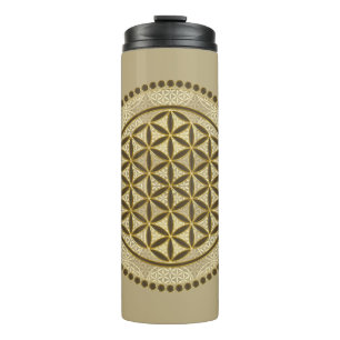 BLUME DES LEBENS - Heilige Geometrie Symbol Kunst  Thermosbecher