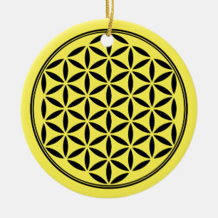 BLUME DES LEBENS - Heilige Geometrie Symbol voll 1 Keramik Ornament