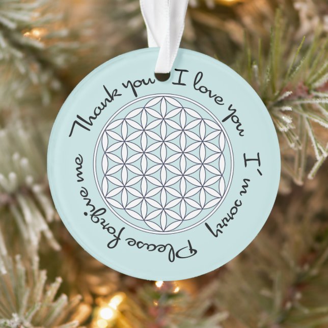Blume des Lebens Ho'oponopono Ornament (Baum)