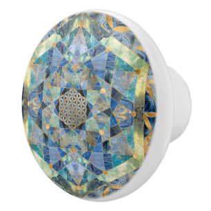 Blume des Lebens in der Heiligen Geometrie Keramikknauf