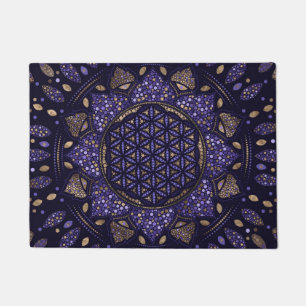 Blume des Lebens in Lotus Dot Art - Portemonnaie Fußmatte