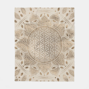 Blume des Lebens in Lotus Dot Fleecedecke