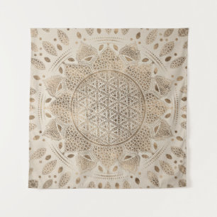 Blume des Lebens in Lotus Dot Wandteppich