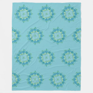 Blume des Lebens - Indien - Mandala 4 Fleecedecke