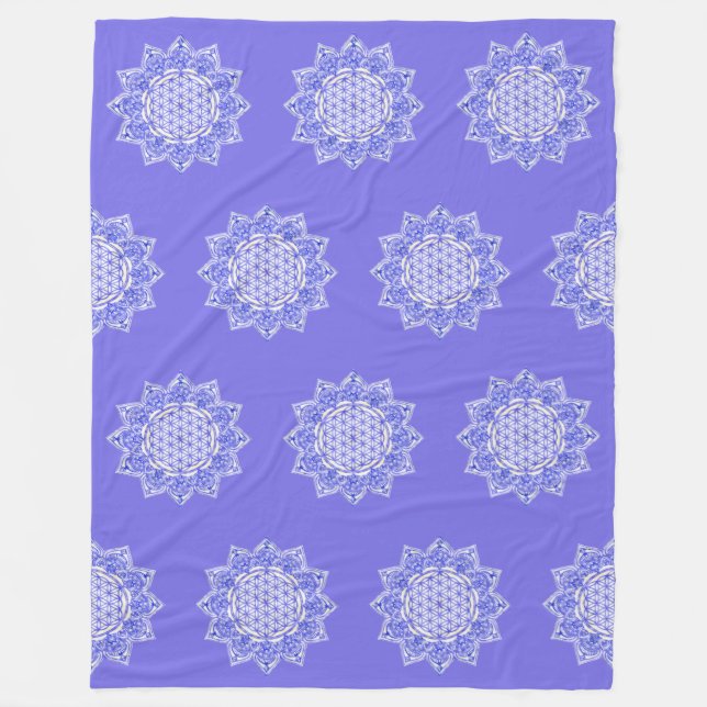 Blume des Lebens - Indien - Mandala 5 Fleecedecke (Vorderseite)