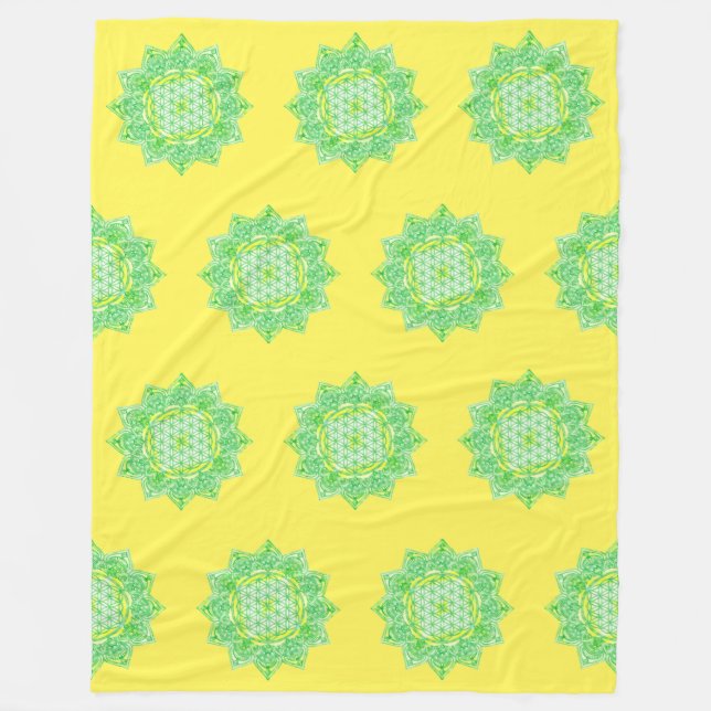 Blume des Lebens - Indien - Mandala 6 Fleecedecke (Vorderseite)