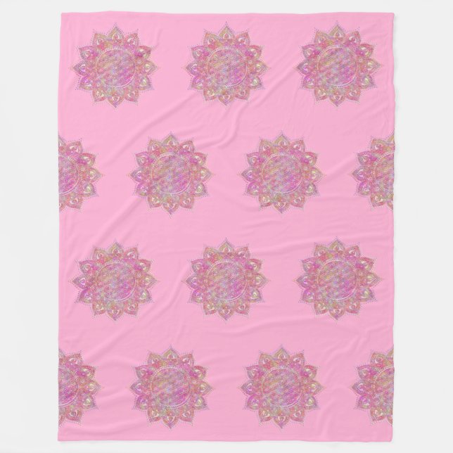 Blume des Lebens - Indien - Mandala 7 Fleecedecke (Vorderseite)