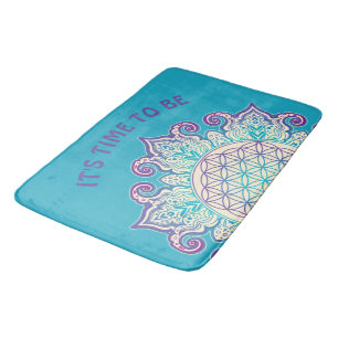 Blume des Lebens - Indische Mandala 2 Badematte