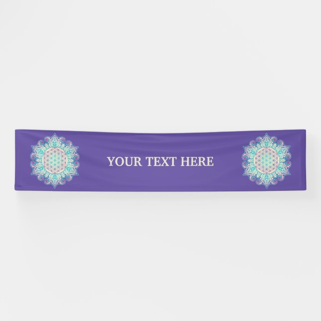 Blume des Lebens - Indische Mandala 2 Banner (Horizontal)