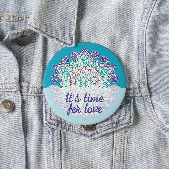 Blume des Lebens - Indische Mandala 2 Button (Beispiel)