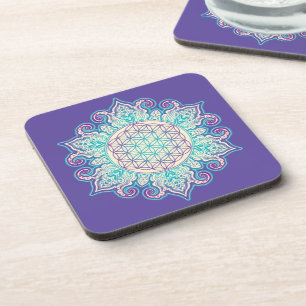 Blume des Lebens - Indische Mandala 2 Getränkeuntersetzer