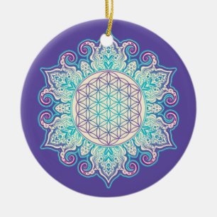 Blume des Lebens - Indische Mandala 2 Keramik Ornament
