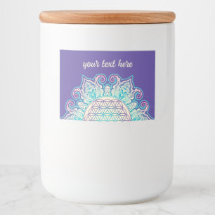 Blume des Lebens - Indische Mandala 2 Lebensmitteletikett