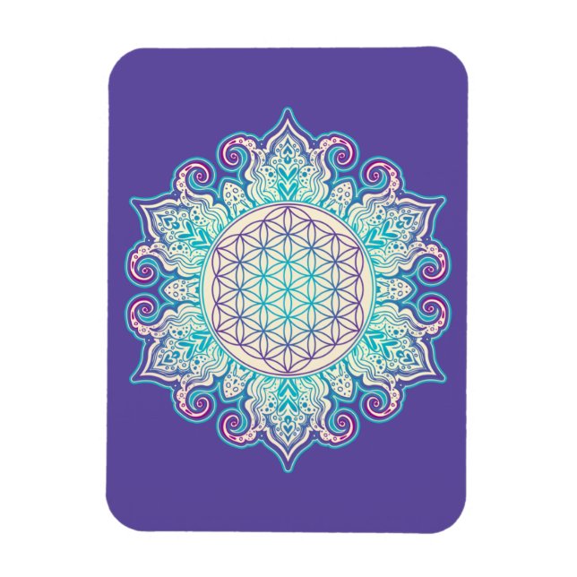 Blume des Lebens - Indische Mandala 2 Magnet (Vertikal)