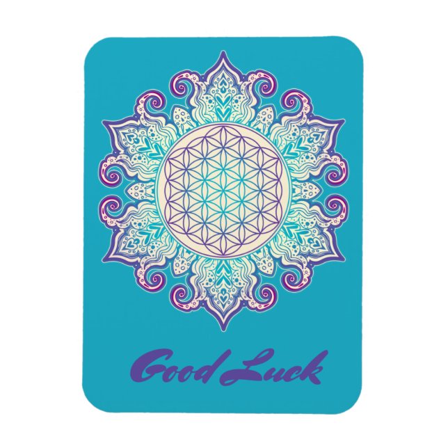 Blume des Lebens - Indische Mandala 2 Magnet (Vertikal)