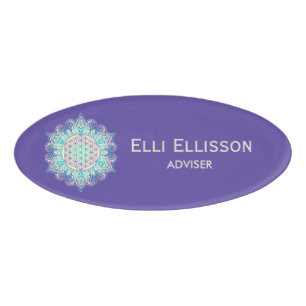 Blume des Lebens - Indische Mandala 2 Namenschild