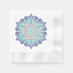 Blume des Lebens - Indische Mandala 2 Serviette