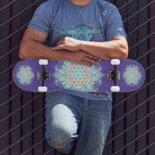 Blume des Lebens - Indische Mandala 2 Skateboard