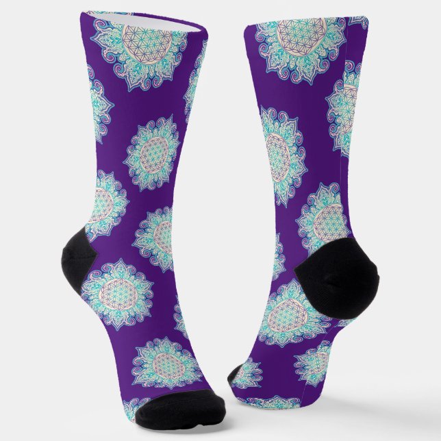 Blume des Lebens - Indische Mandala 2 Socken (Gewinkelt)