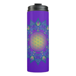 Blume des Lebens - Indische Mandala 3 Thermosbecher