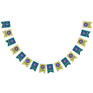 Blume des Lebens - Indische Mandala 3 Wimpelkette