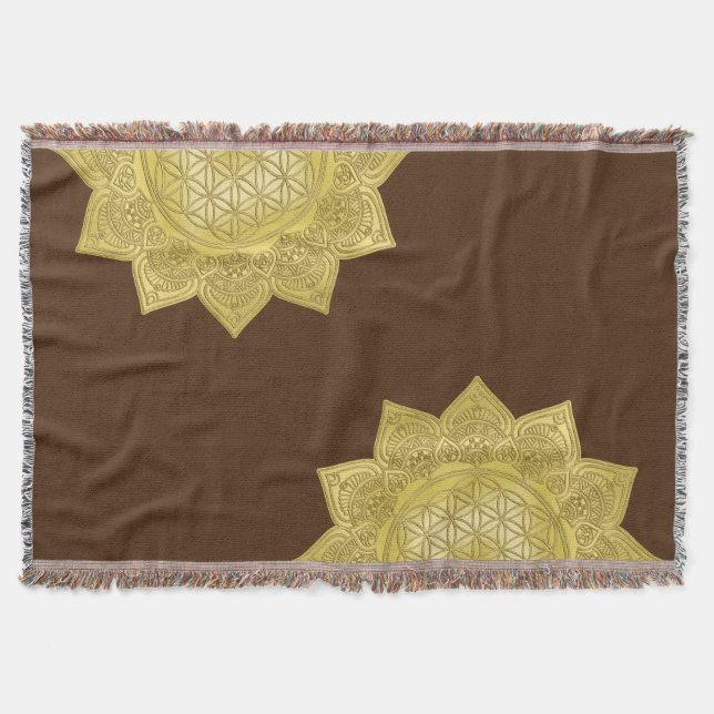 Blume des Lebens - Indische Mandala 4 Decke (Vorderseite)