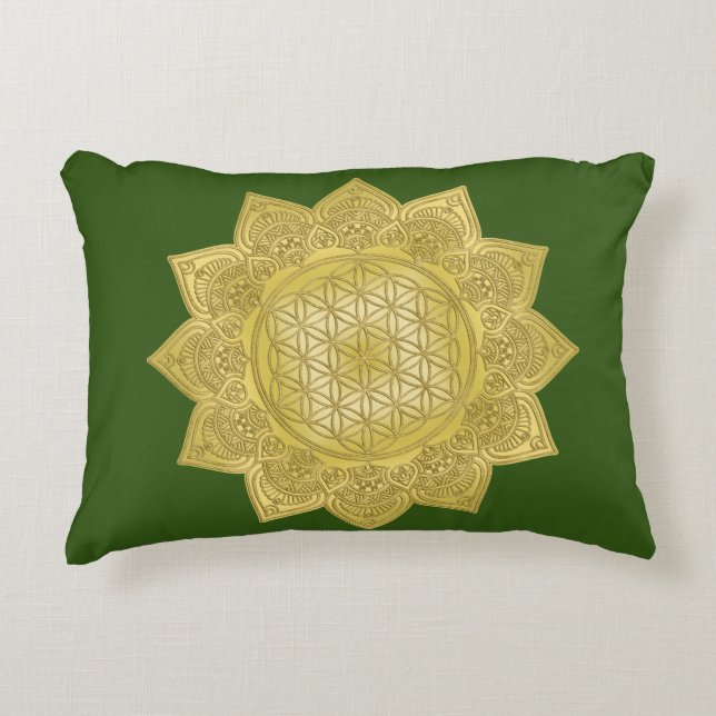 Blume des Lebens - Indische Mandala 4 Dekokissen (Vorderseite)