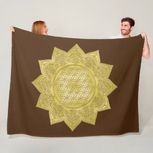 Blume des Lebens - Indische Mandala 4 Fleecedecke
