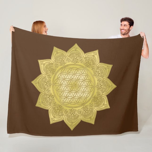 Blume des Lebens - Indische Mandala 4 Fleecedecke (Beispiel)
