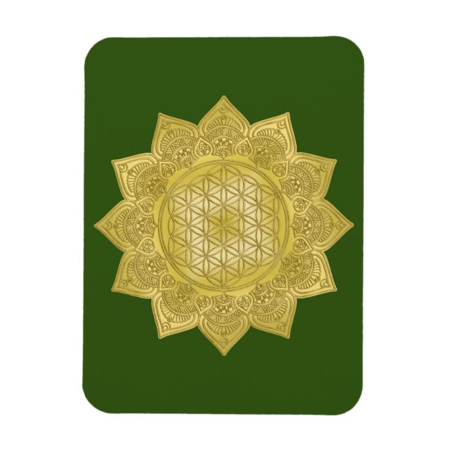 Blume des Lebens - Indische Mandala 4 Magnet (Vertikal)
